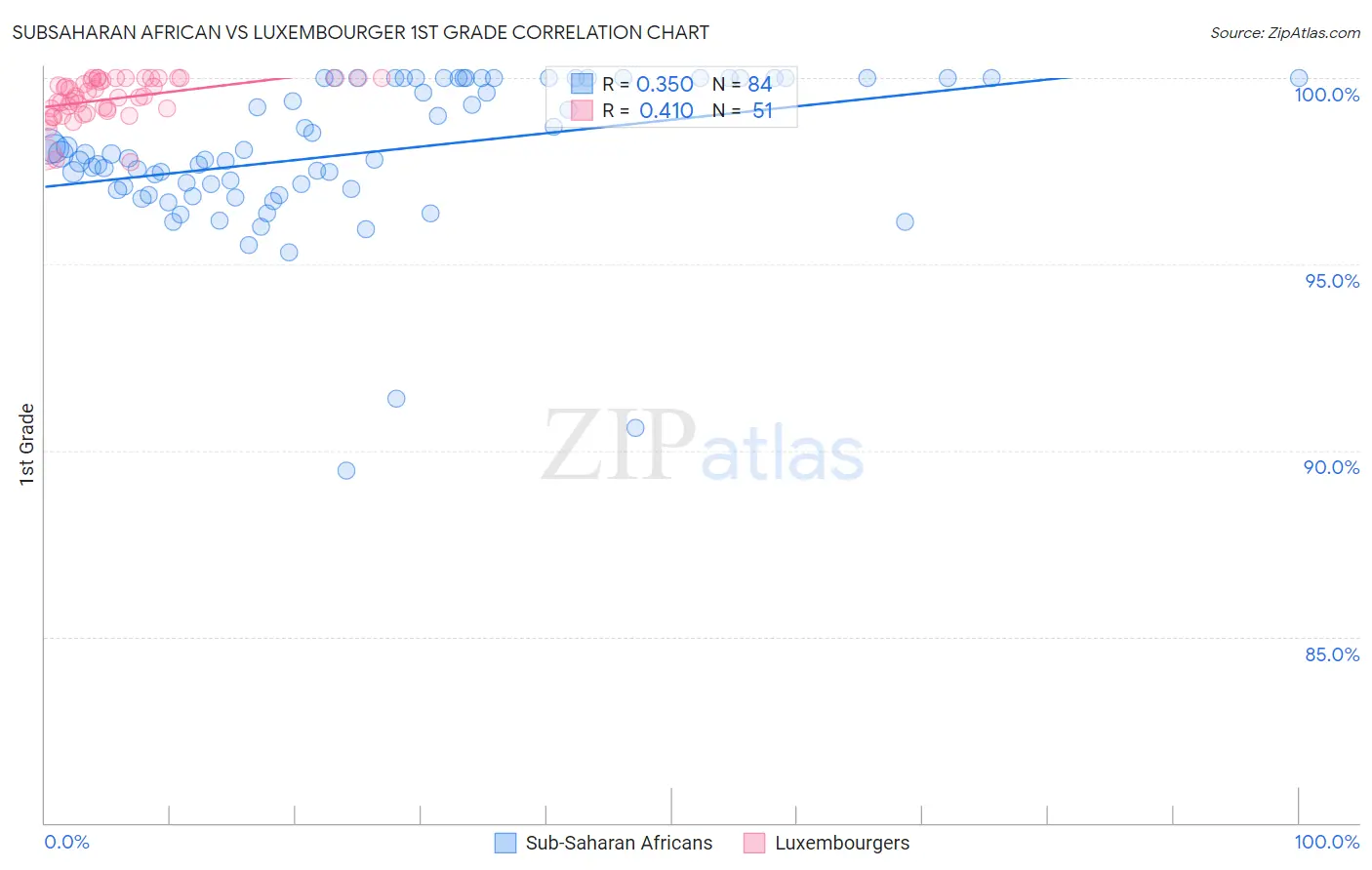 Subsaharan African vs Luxembourger 1st Grade