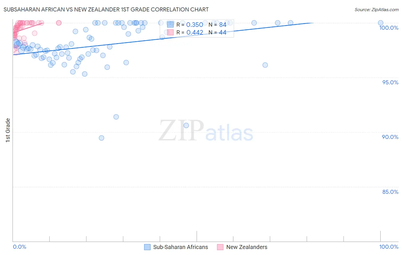 Subsaharan African vs New Zealander 1st Grade