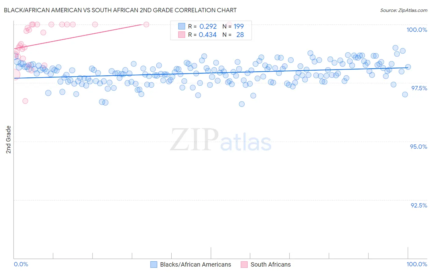 Black/African American vs South African 2nd Grade