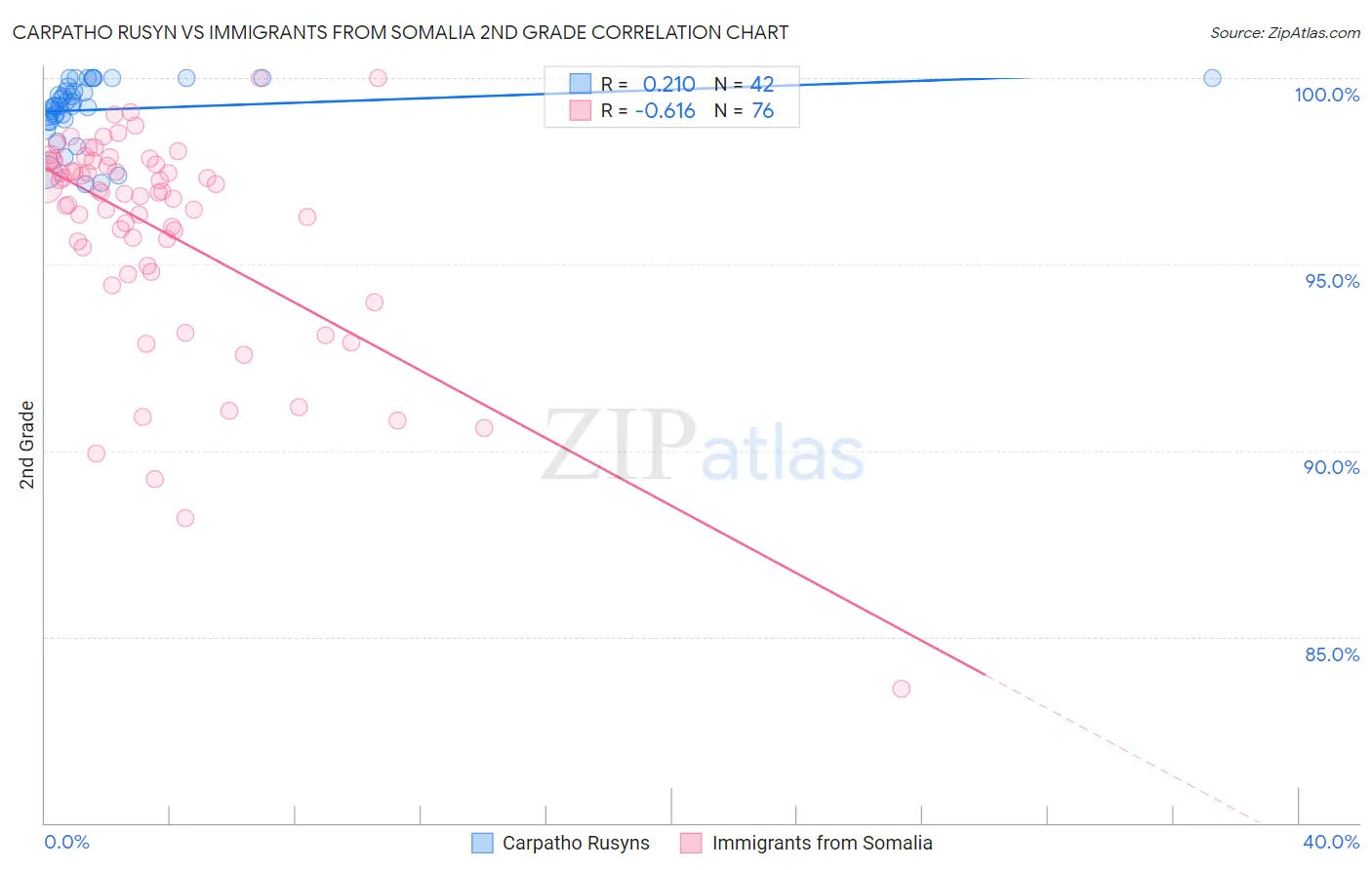Carpatho Rusyn vs Immigrants from Somalia 2nd Grade