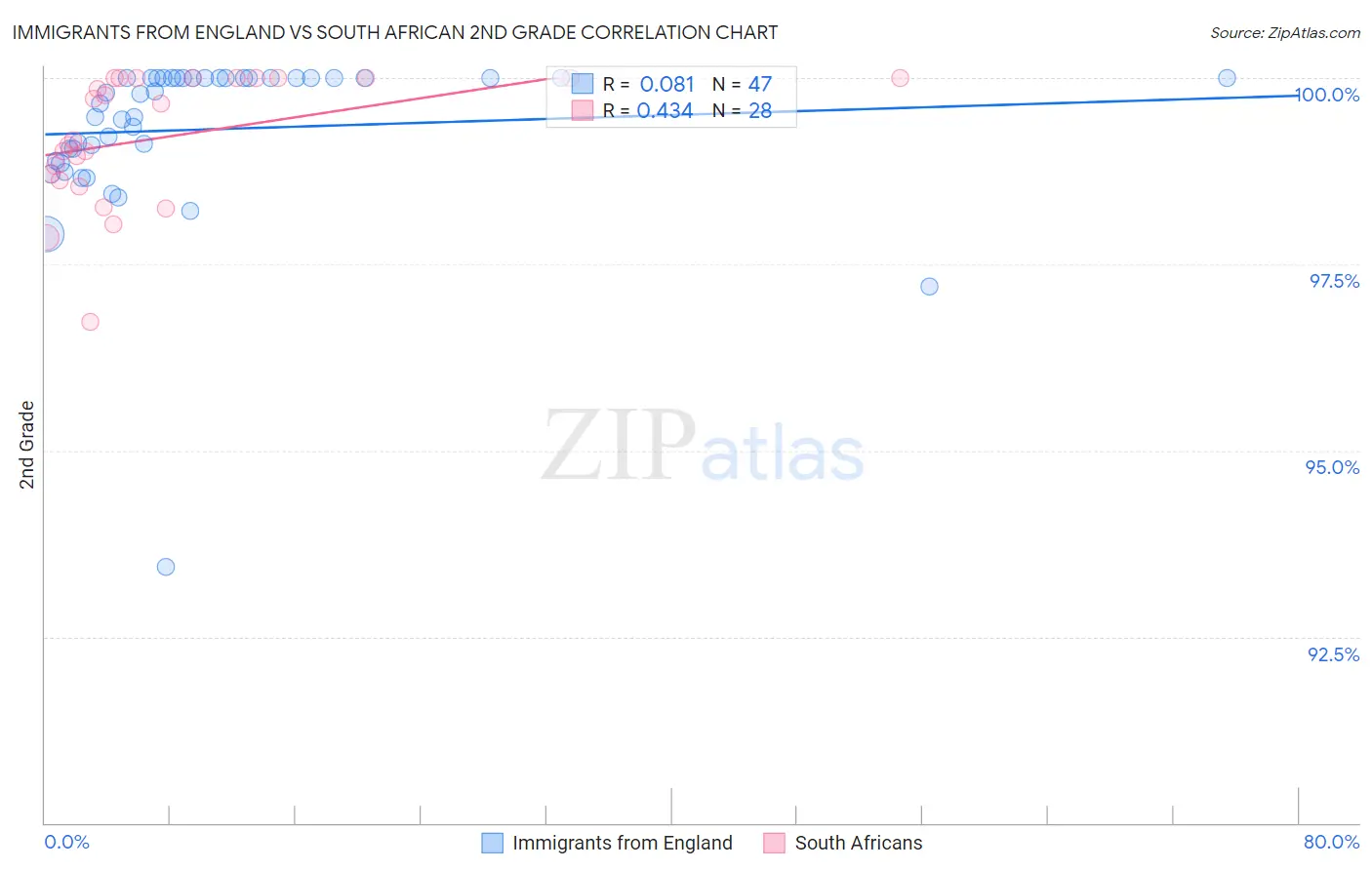 Immigrants from England vs South African 2nd Grade