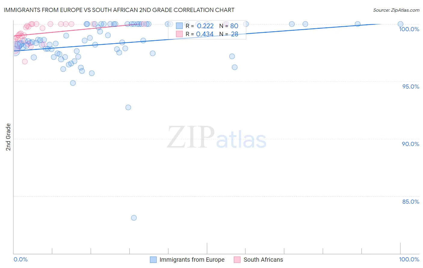 Immigrants from Europe vs South African 2nd Grade