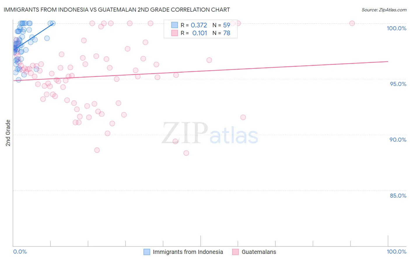 Immigrants from Indonesia vs Guatemalan 2nd Grade