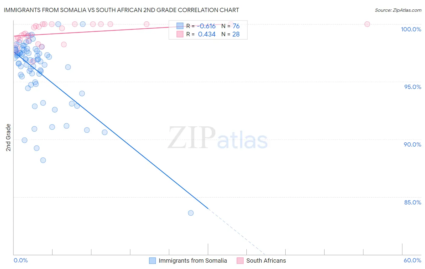 Immigrants from Somalia vs South African 2nd Grade
