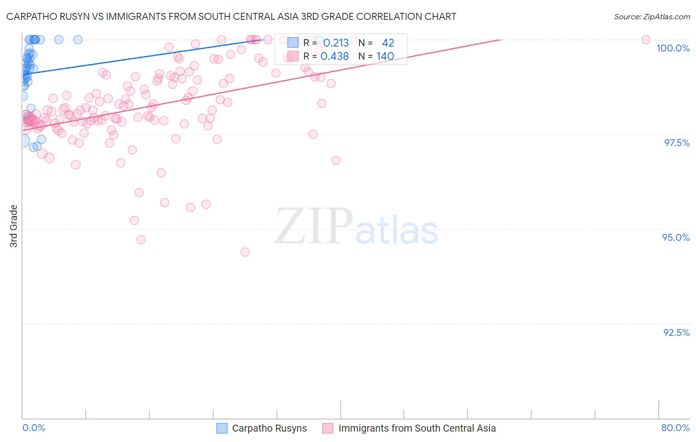 Carpatho Rusyn vs Immigrants from South Central Asia 3rd Grade