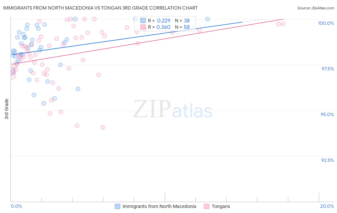 Immigrants from North Macedonia vs Tongan 3rd Grade