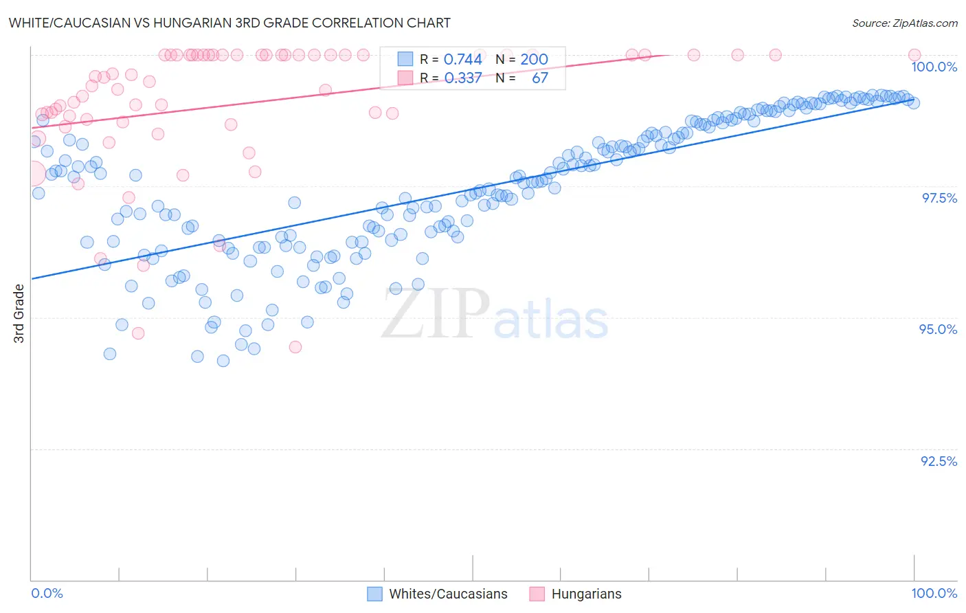 White/Caucasian vs Hungarian 3rd Grade