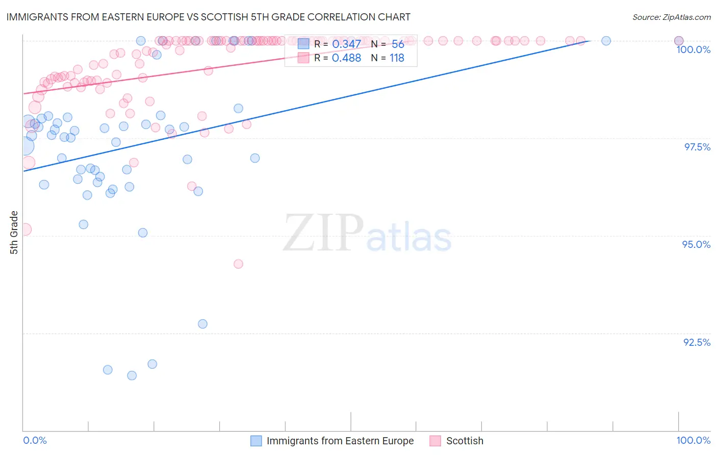 Immigrants from Eastern Europe vs Scottish 5th Grade