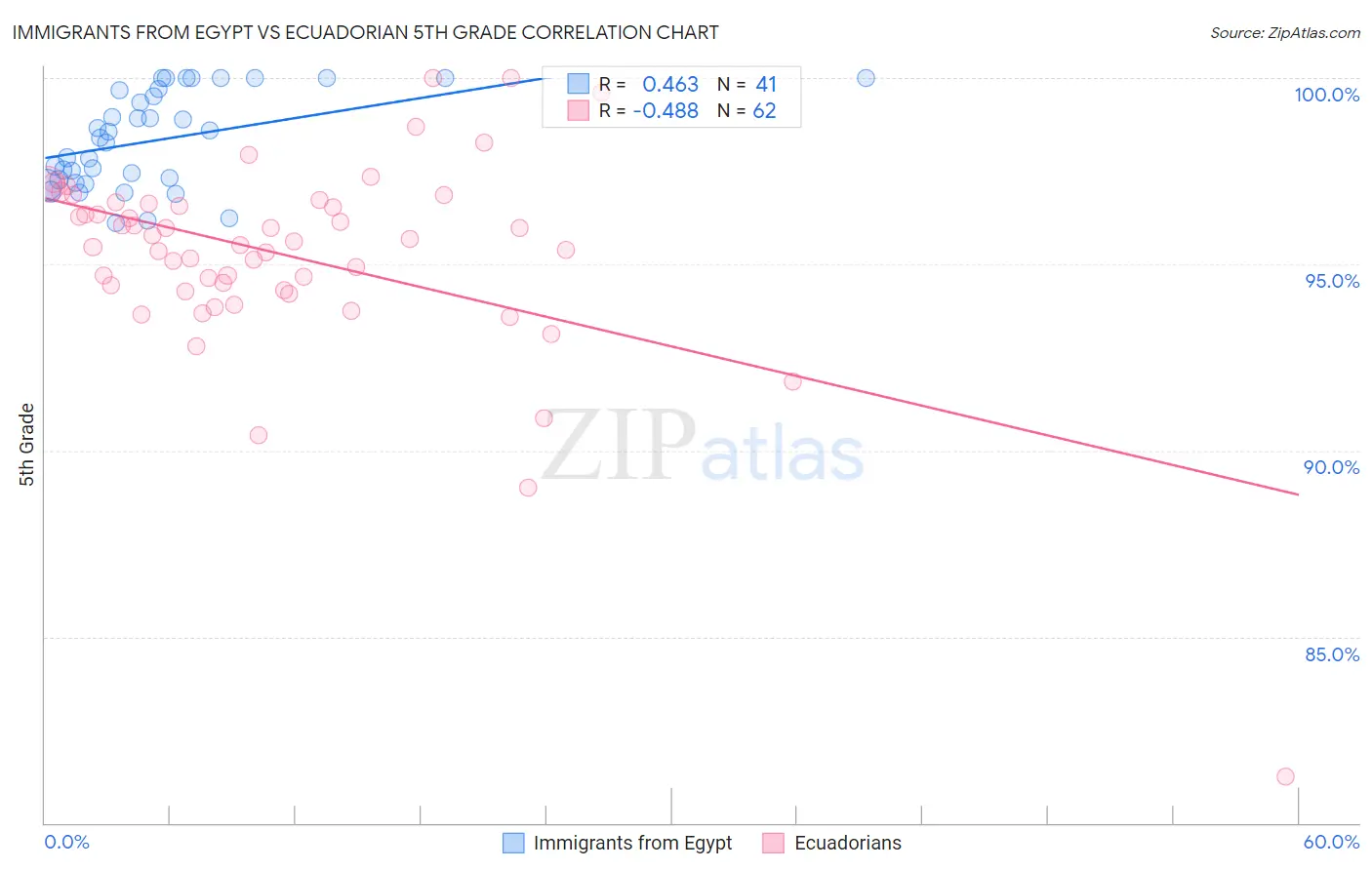 Immigrants from Egypt vs Ecuadorian 5th Grade