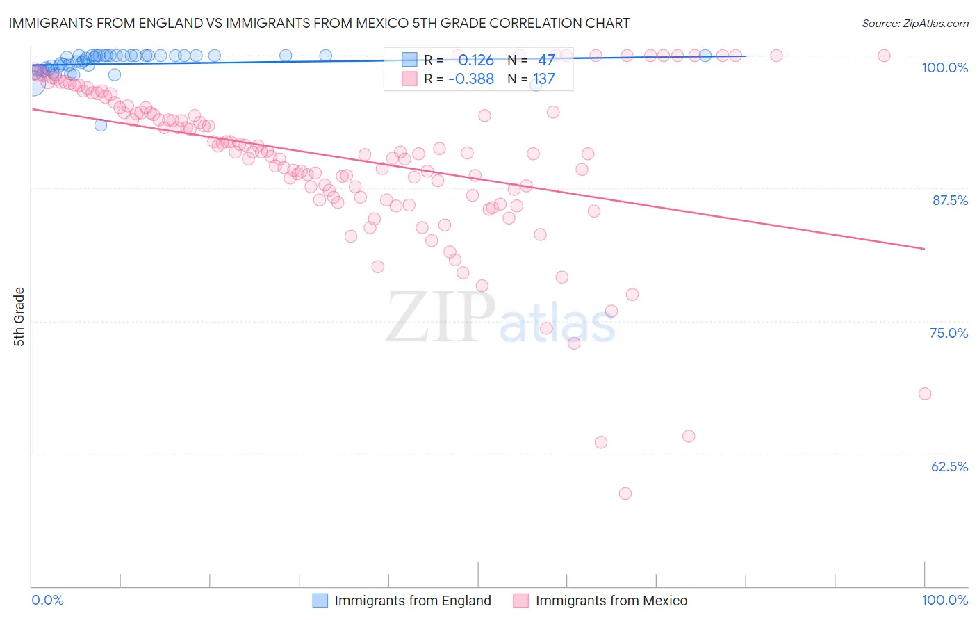 Immigrants from England vs Immigrants from Mexico 5th Grade