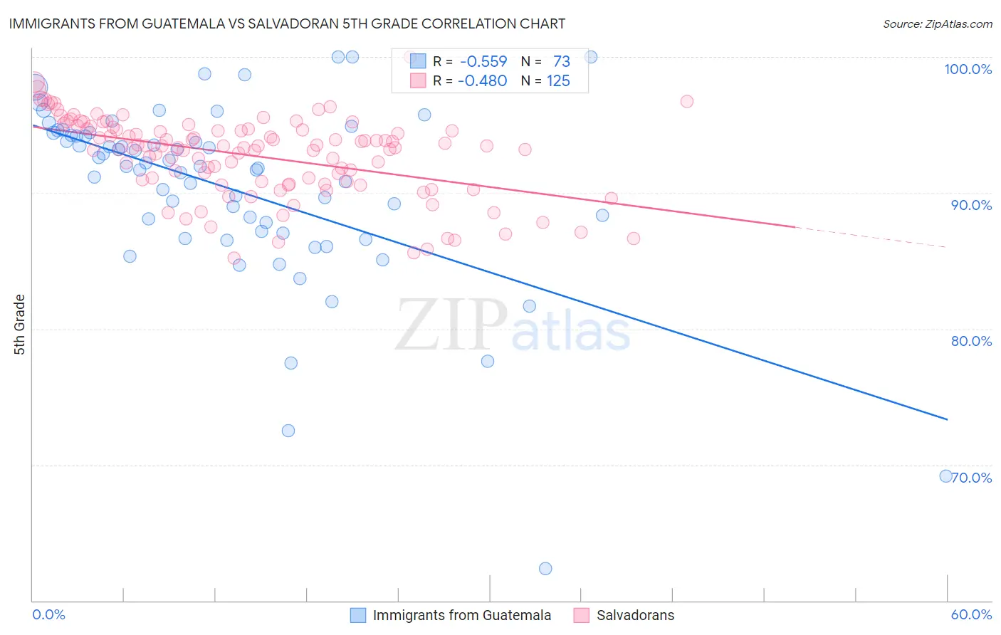 Immigrants from Guatemala vs Salvadoran 5th Grade