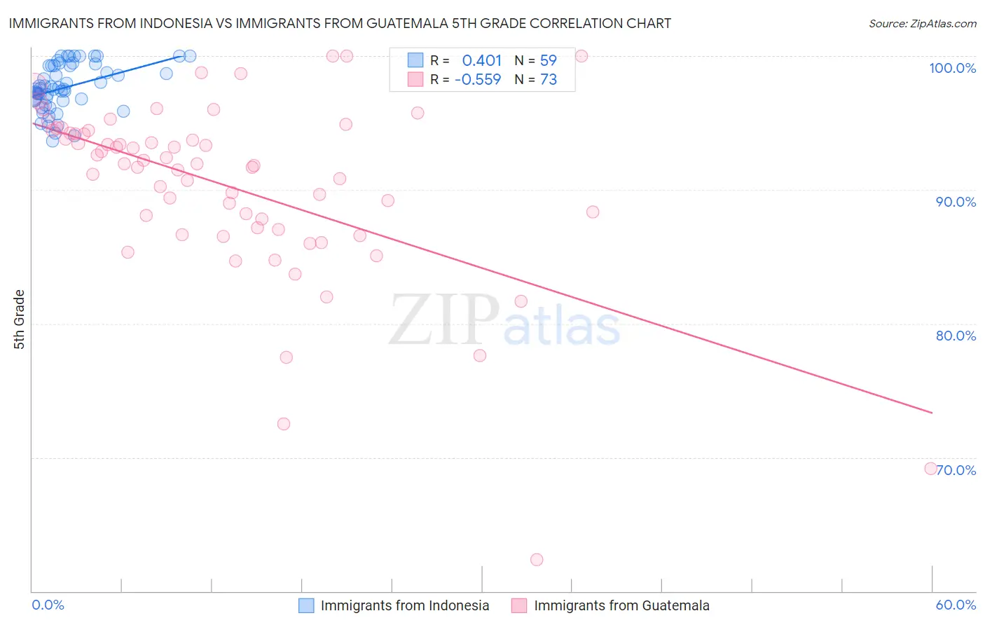 Immigrants from Indonesia vs Immigrants from Guatemala 5th Grade