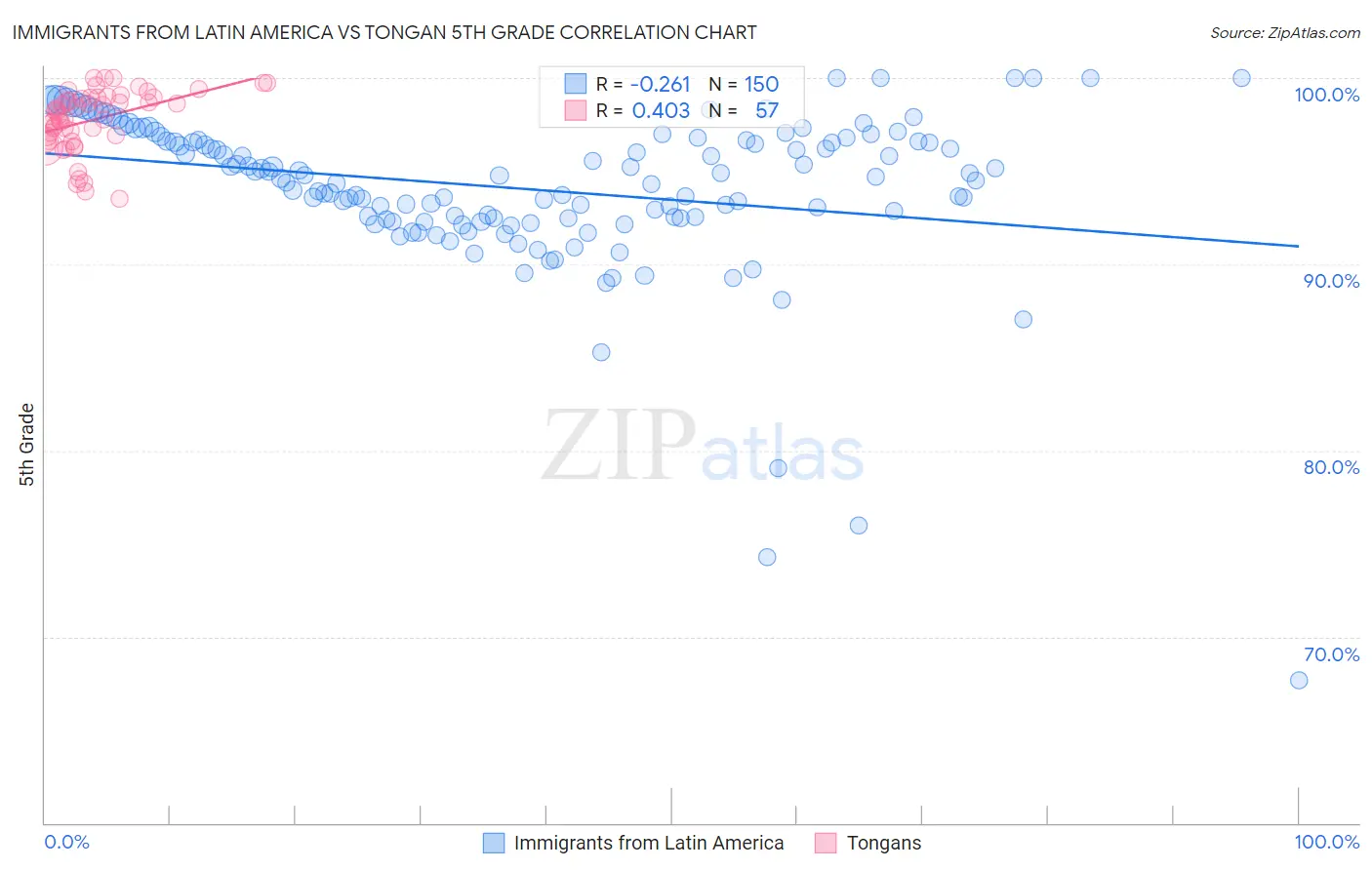 Immigrants from Latin America vs Tongan 5th Grade