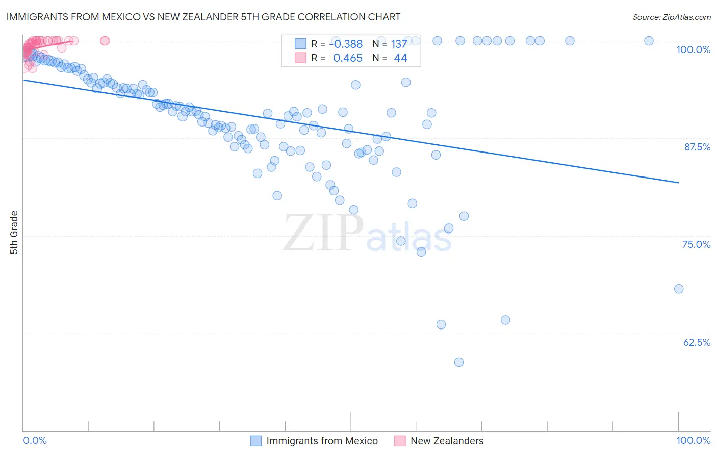 Immigrants from Mexico vs New Zealander 5th Grade