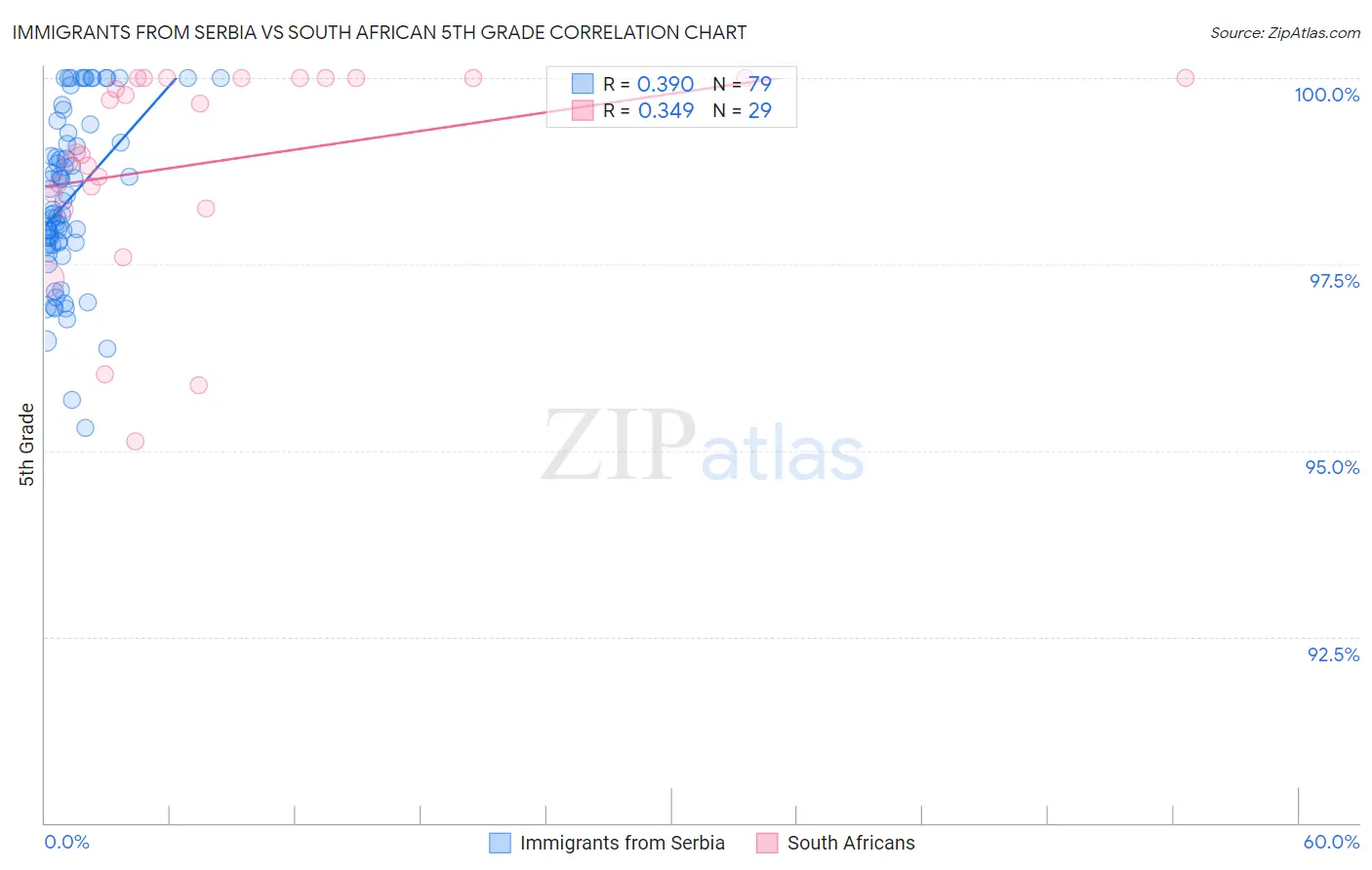 Immigrants from Serbia vs South African 5th Grade