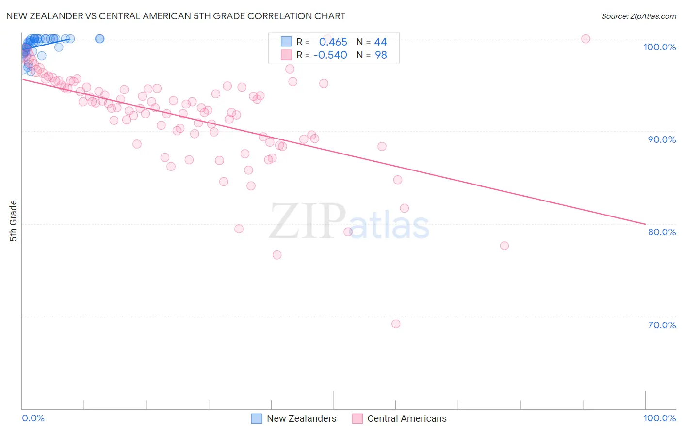 New Zealander vs Central American 5th Grade