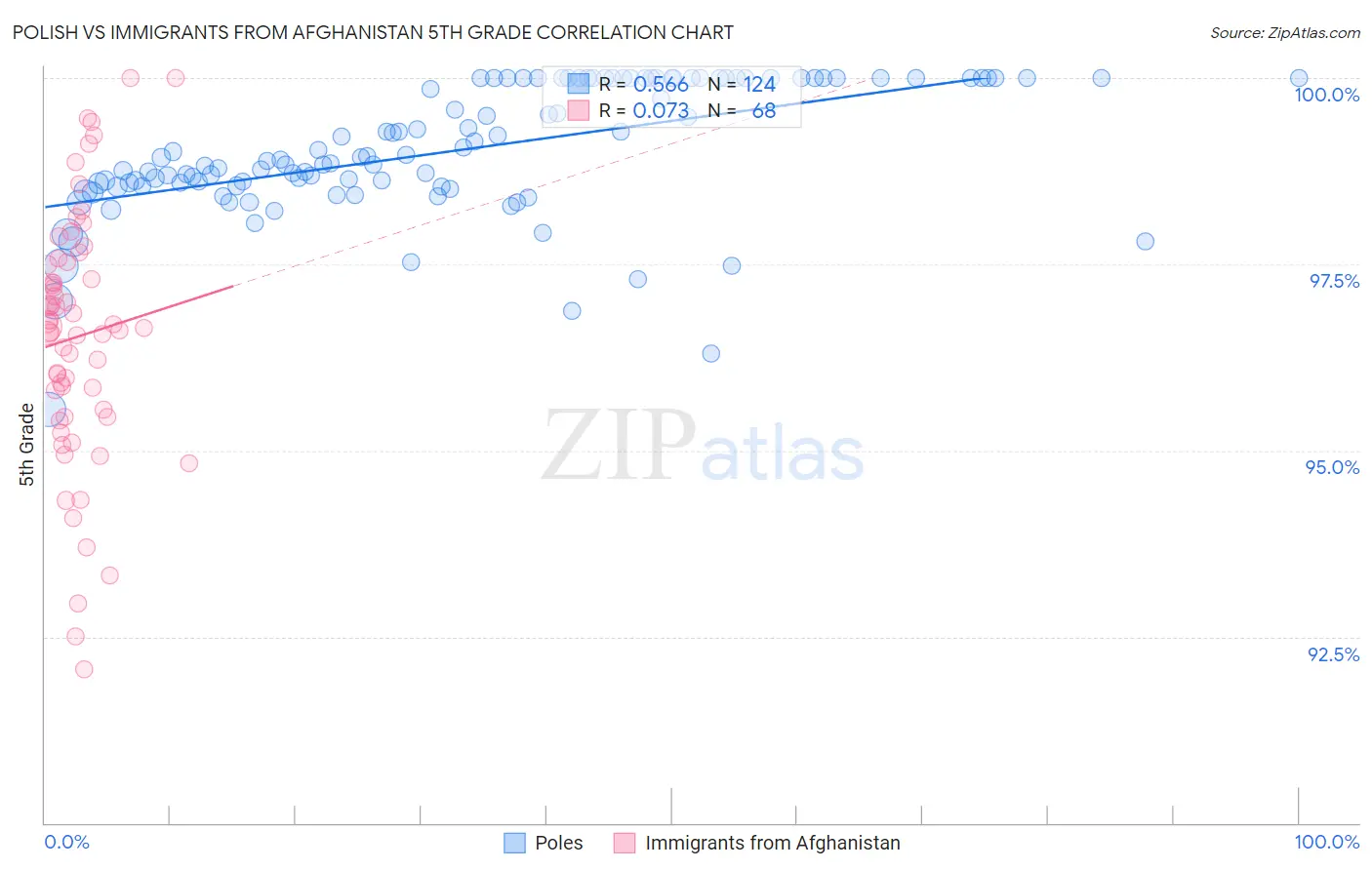 Polish vs Immigrants from Afghanistan 5th Grade