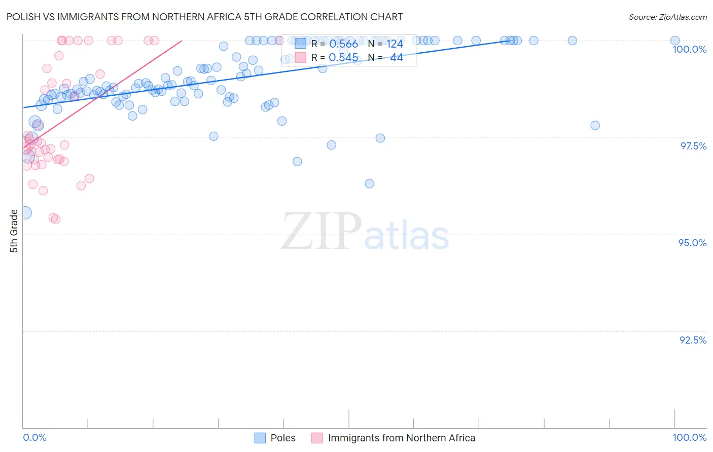 Polish vs Immigrants from Northern Africa 5th Grade