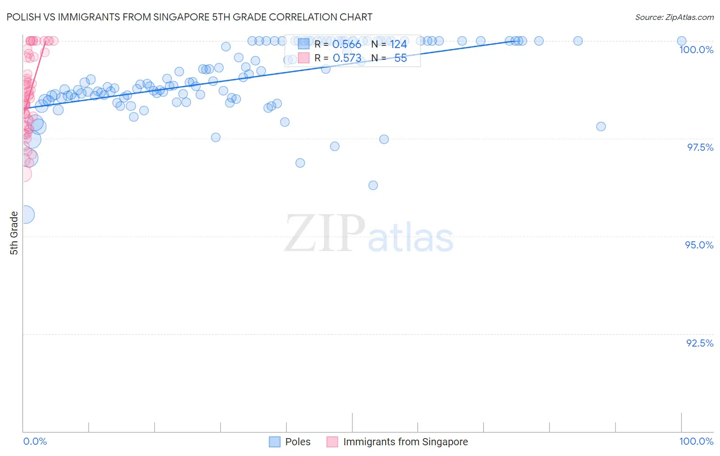 Polish vs Immigrants from Singapore 5th Grade