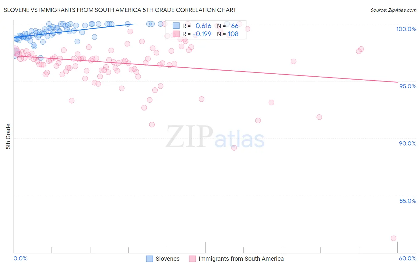 Slovene vs Immigrants from South America 5th Grade