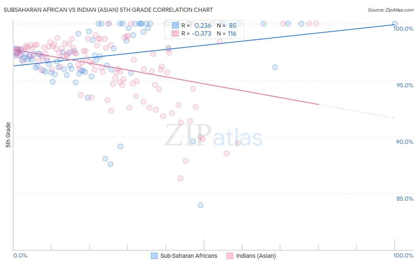 Subsaharan African vs Indian (Asian) 5th Grade