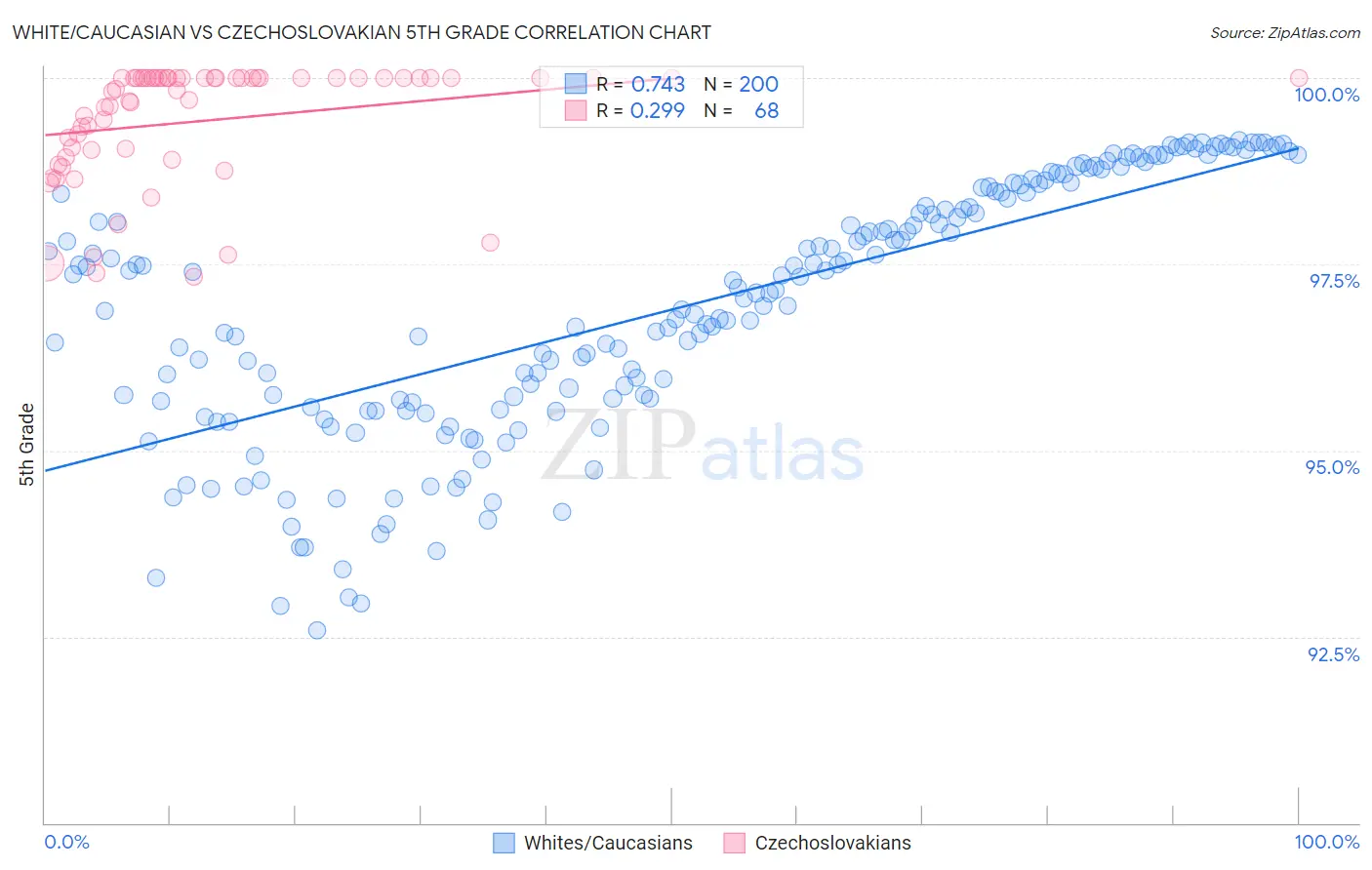 White/Caucasian vs Czechoslovakian 5th Grade