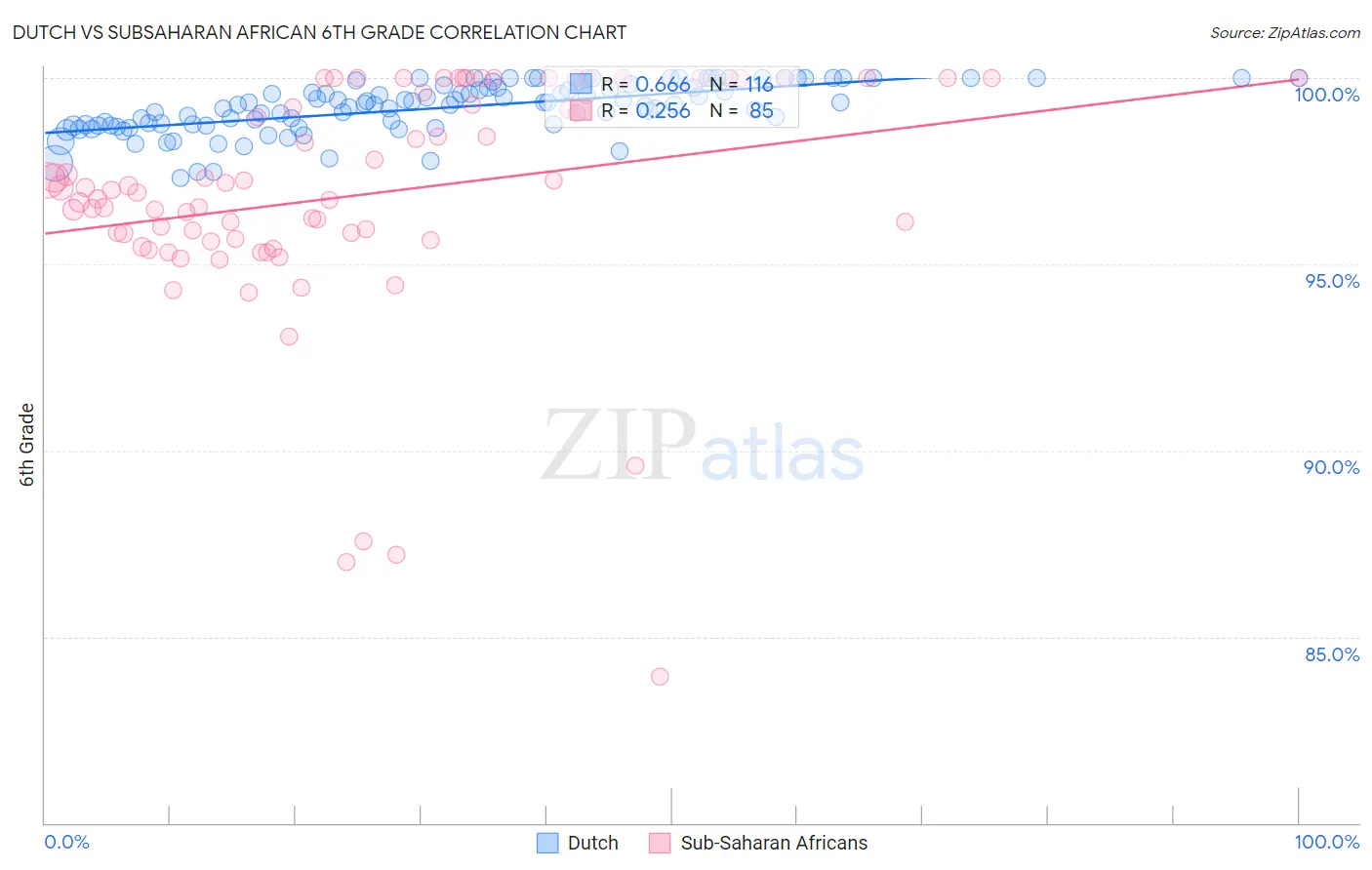 Dutch vs Subsaharan African 6th Grade
