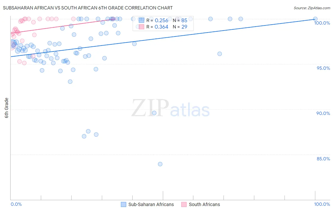 Subsaharan African vs South African 6th Grade