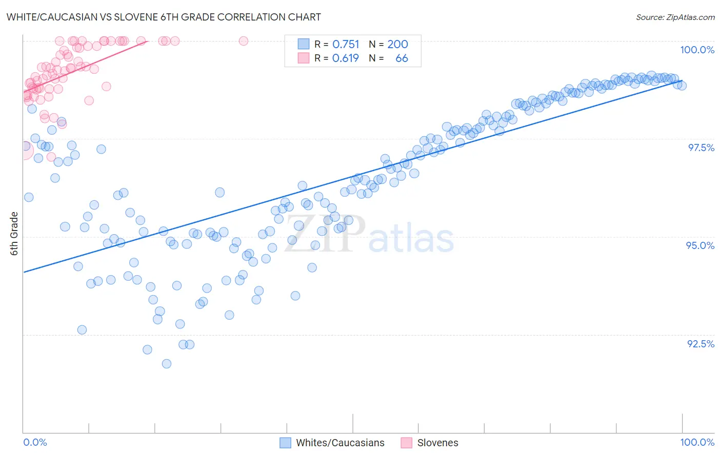 White/Caucasian vs Slovene 6th Grade