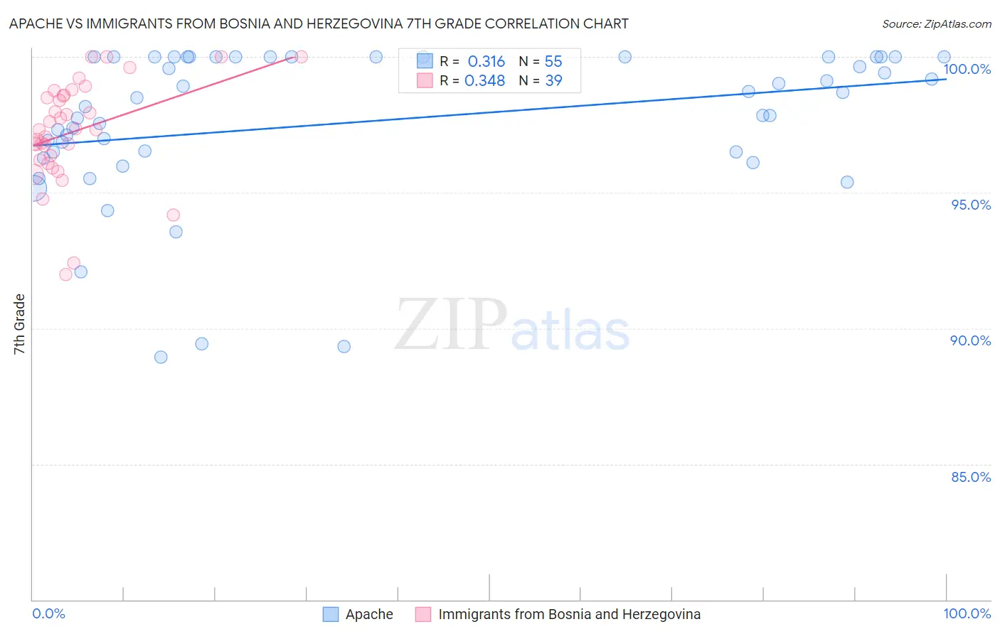 Apache vs Immigrants from Bosnia and Herzegovina 7th Grade