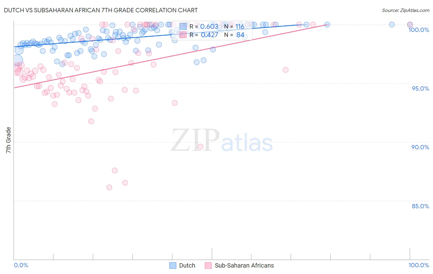 Dutch vs Subsaharan African 7th Grade