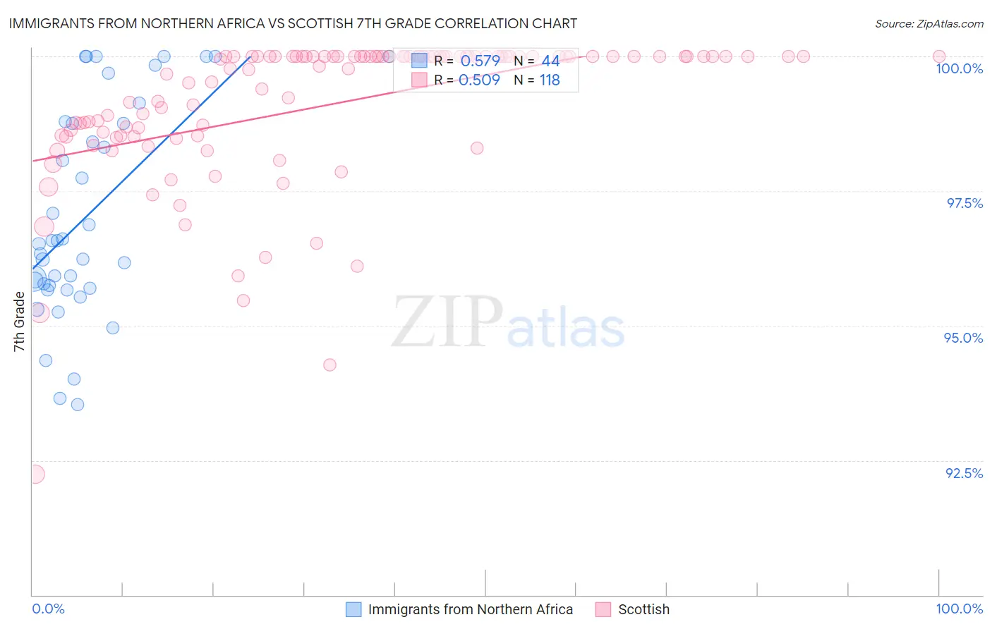 Immigrants from Northern Africa vs Scottish 7th Grade