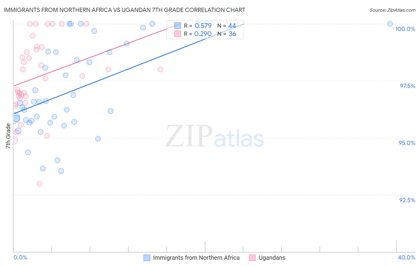 Immigrants from Northern Africa vs Ugandan 7th Grade