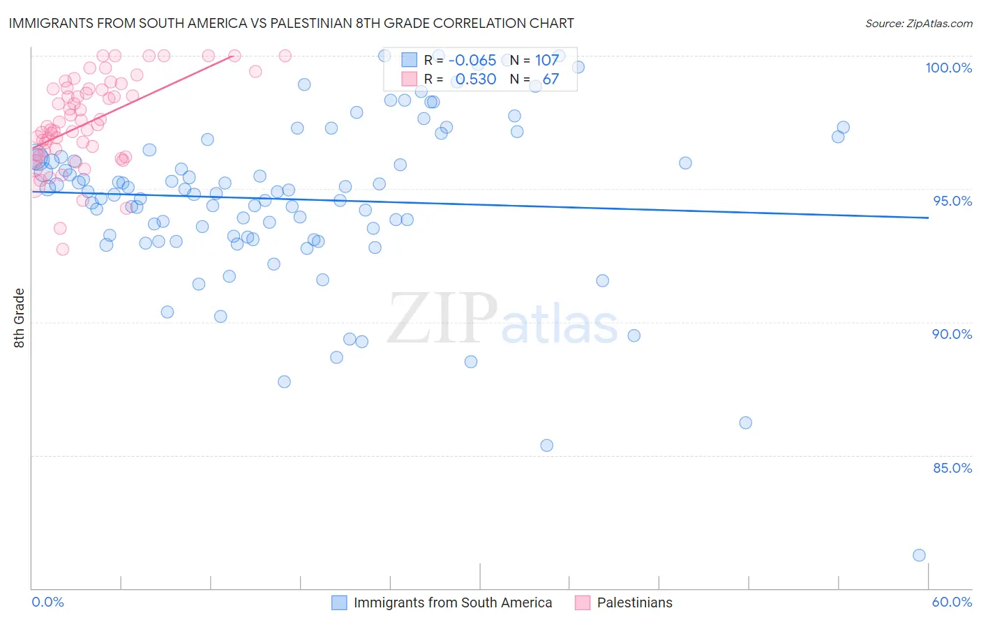 Immigrants from South America vs Palestinian 8th Grade