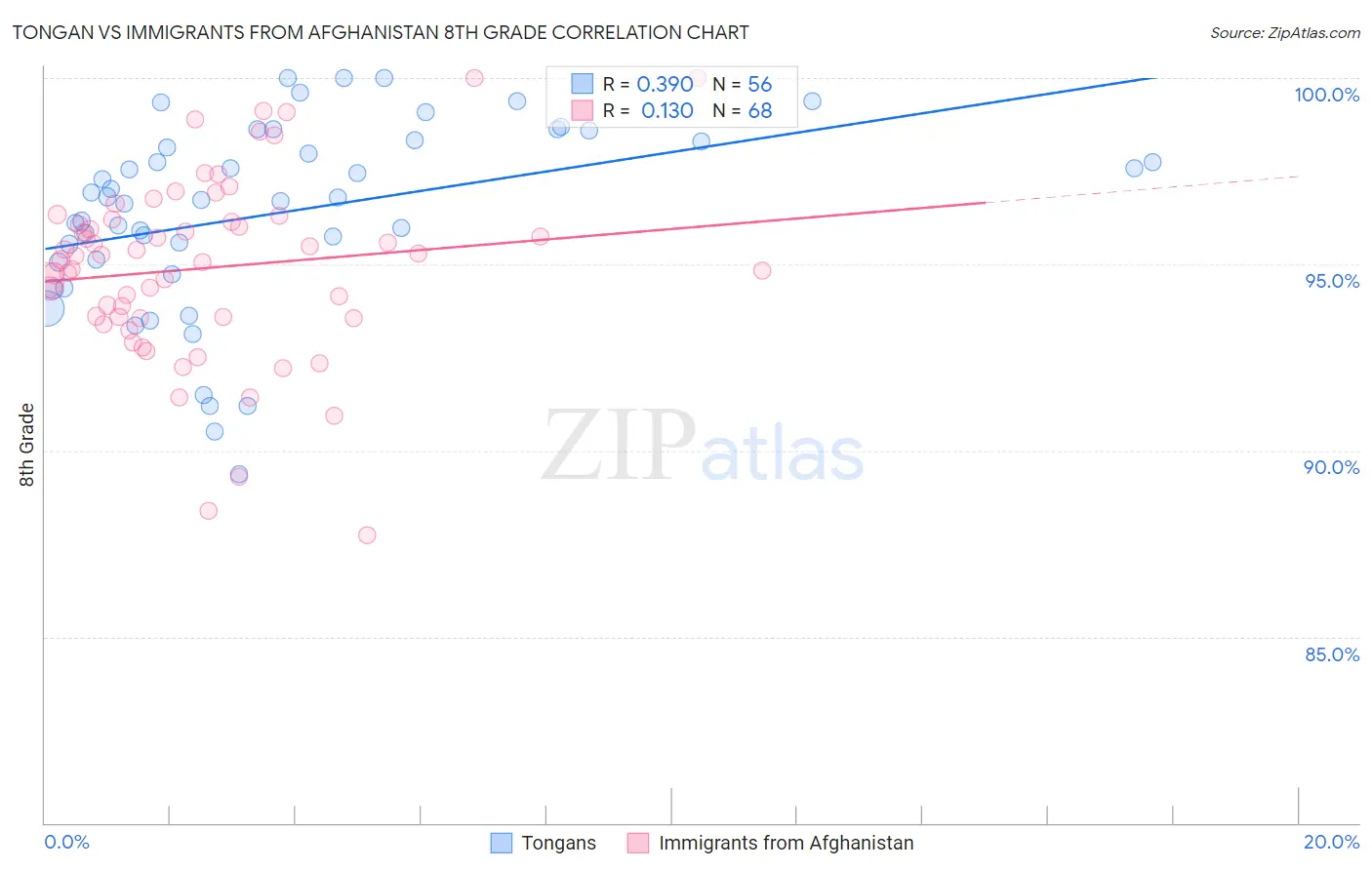 Tongan vs Immigrants from Afghanistan 8th Grade