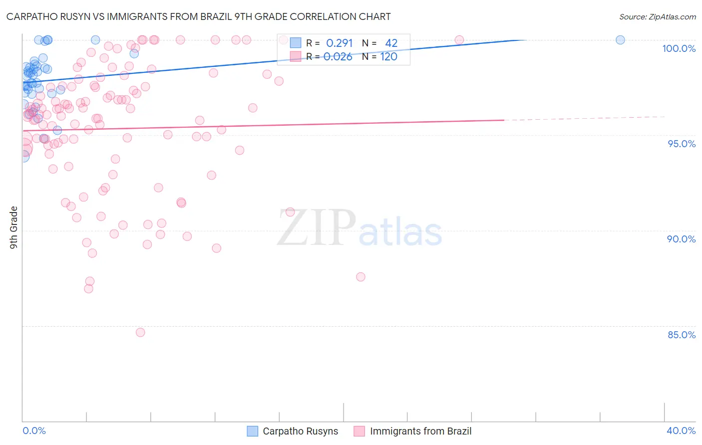 Carpatho Rusyn vs Immigrants from Brazil 9th Grade