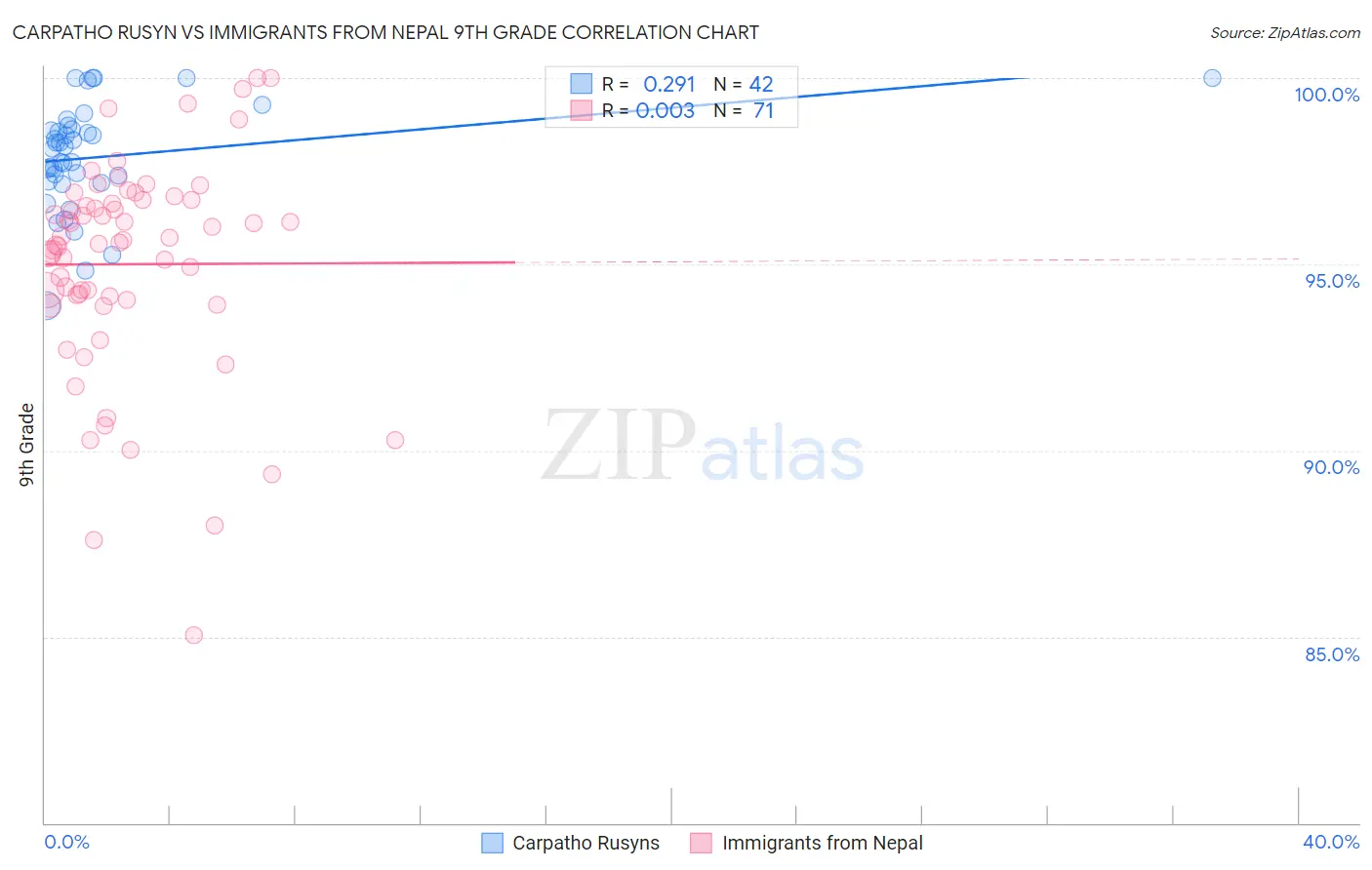 Carpatho Rusyn vs Immigrants from Nepal 9th Grade