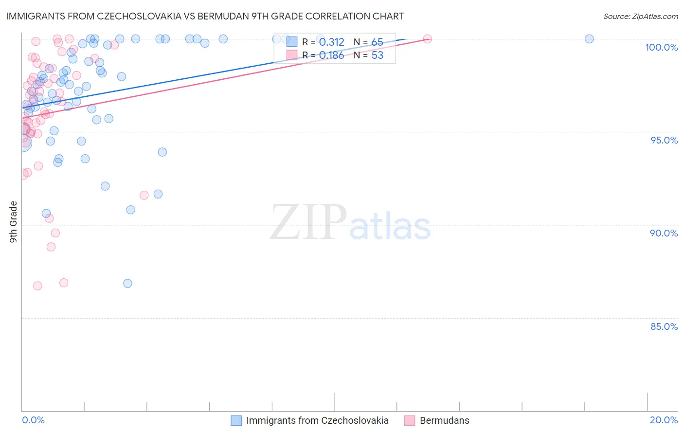 Immigrants from Czechoslovakia vs Bermudan 9th Grade