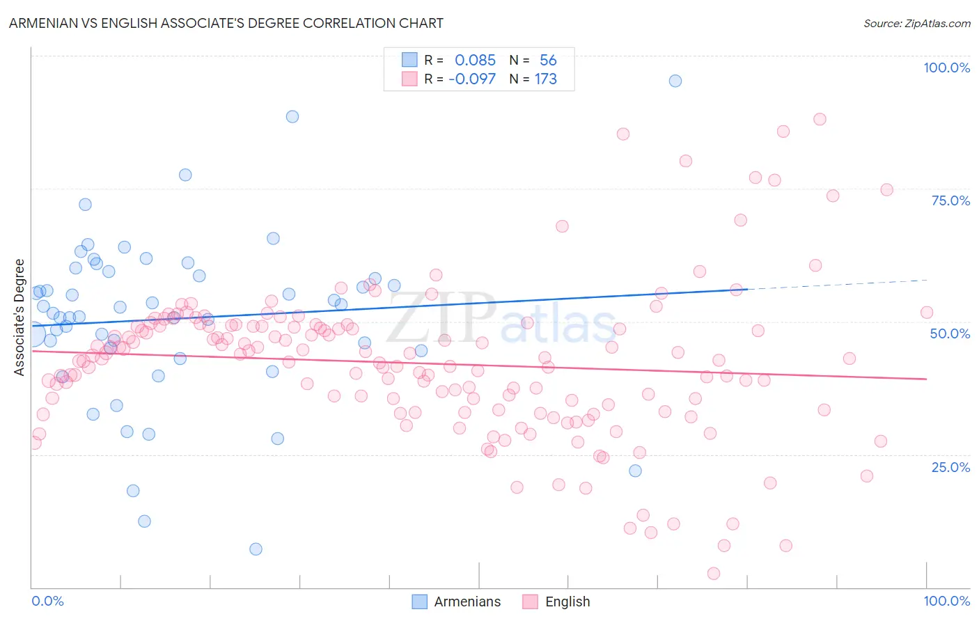 Armenian vs English Associate's Degree