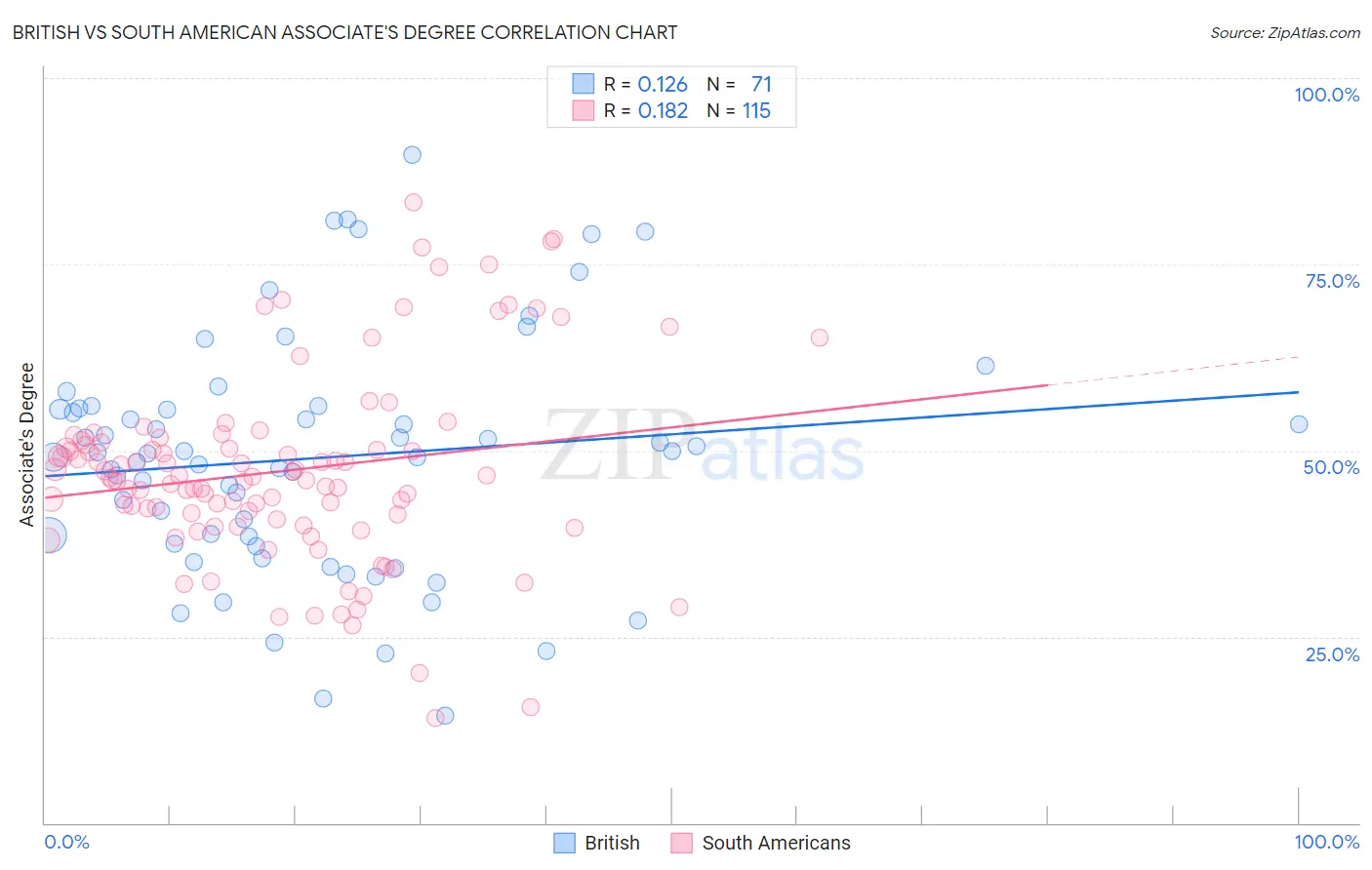 British vs South American Associate's Degree