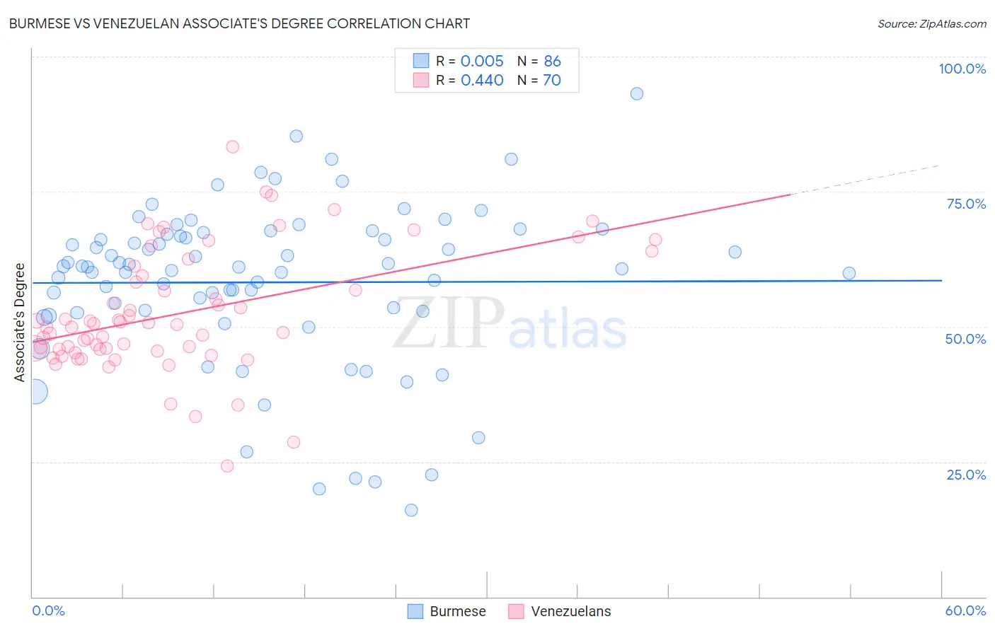 Burmese vs Venezuelan Associate's Degree