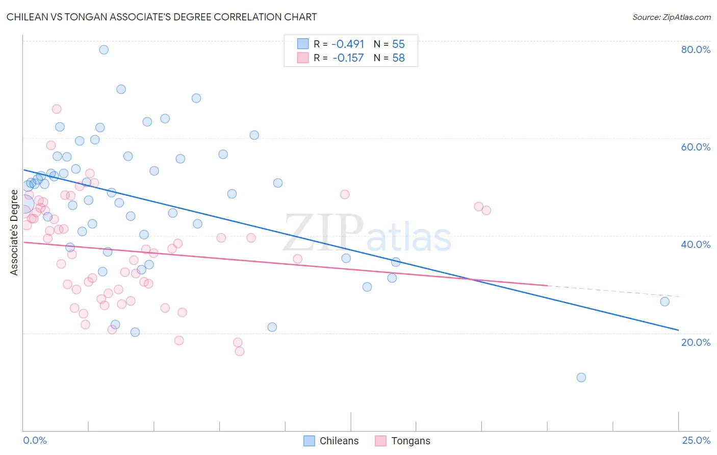 Chilean vs Tongan Associate's Degree