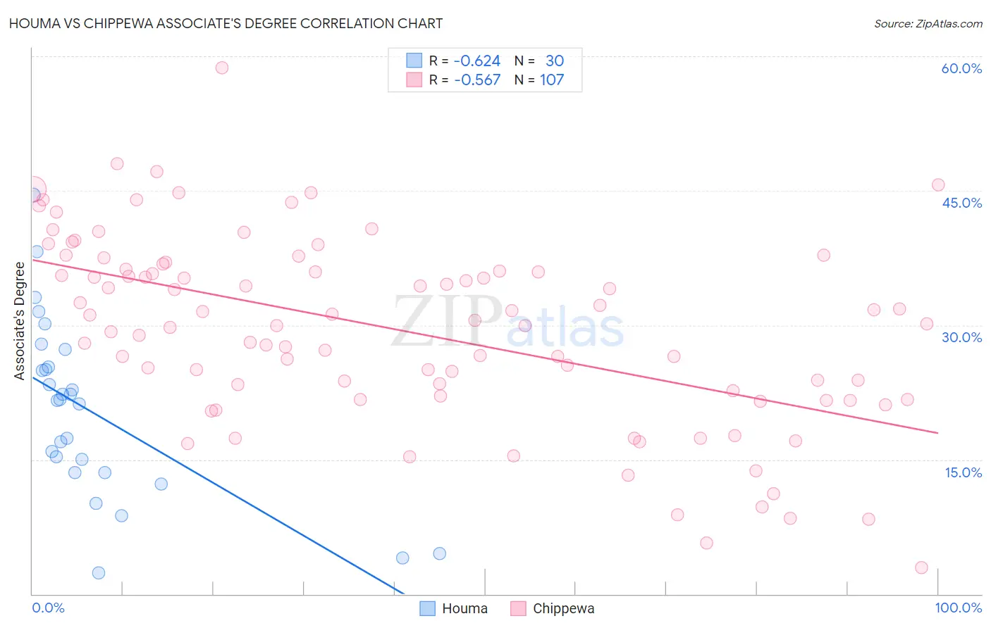 Houma vs Chippewa Associate's Degree