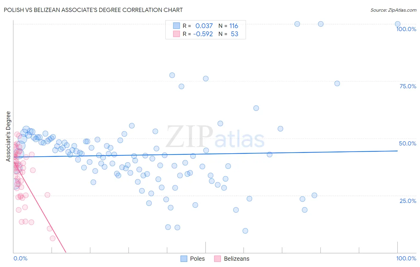 Polish vs Belizean Associate's Degree