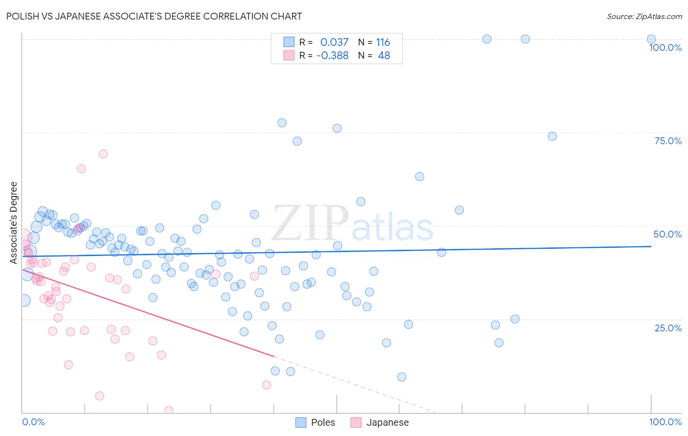 Polish vs Japanese Associate's Degree