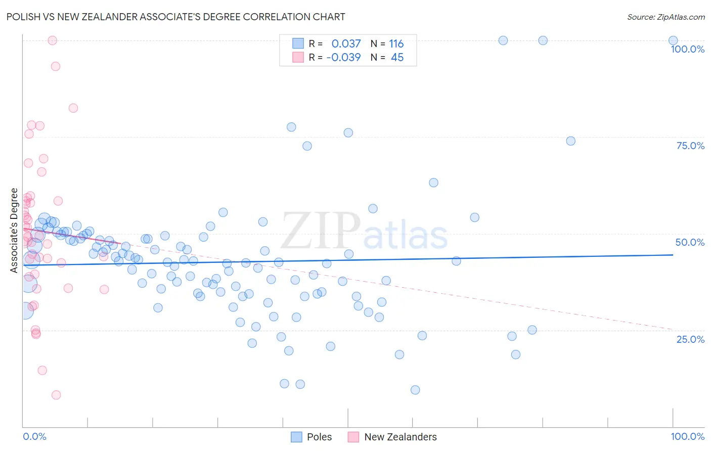 Polish vs New Zealander Associate's Degree