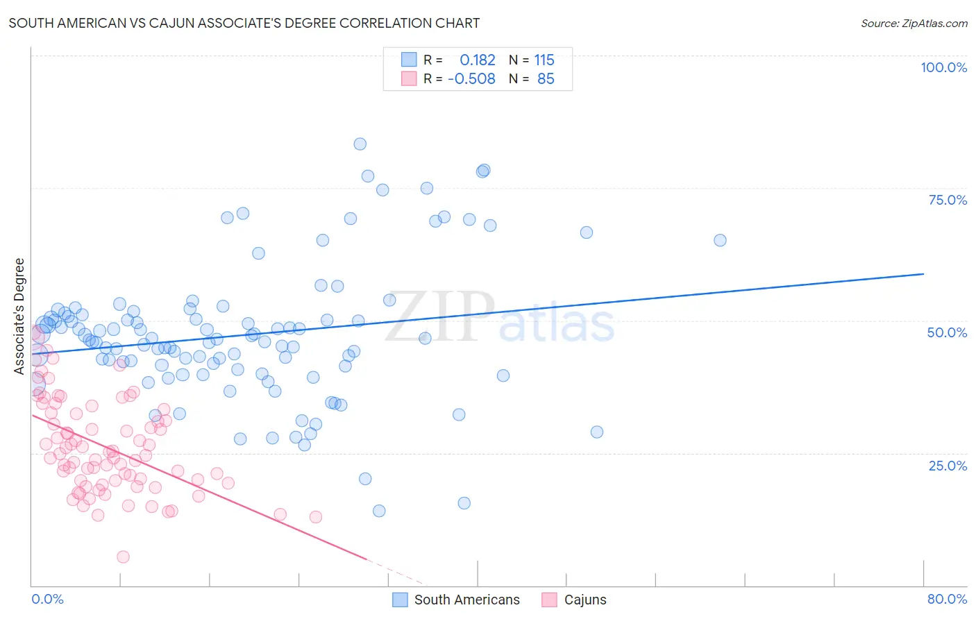 South American vs Cajun Associate's Degree