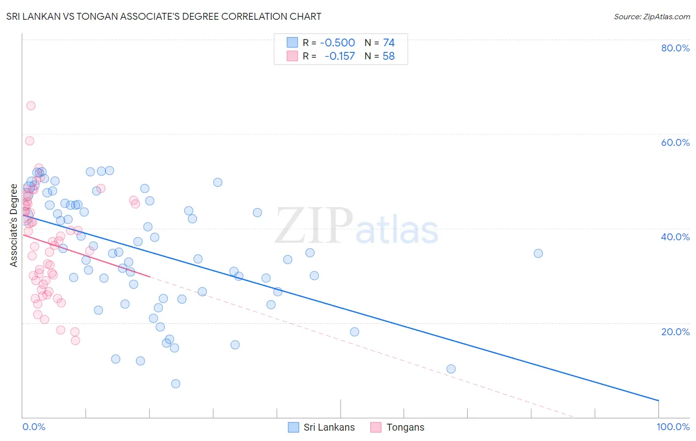 Sri Lankan vs Tongan Associate's Degree