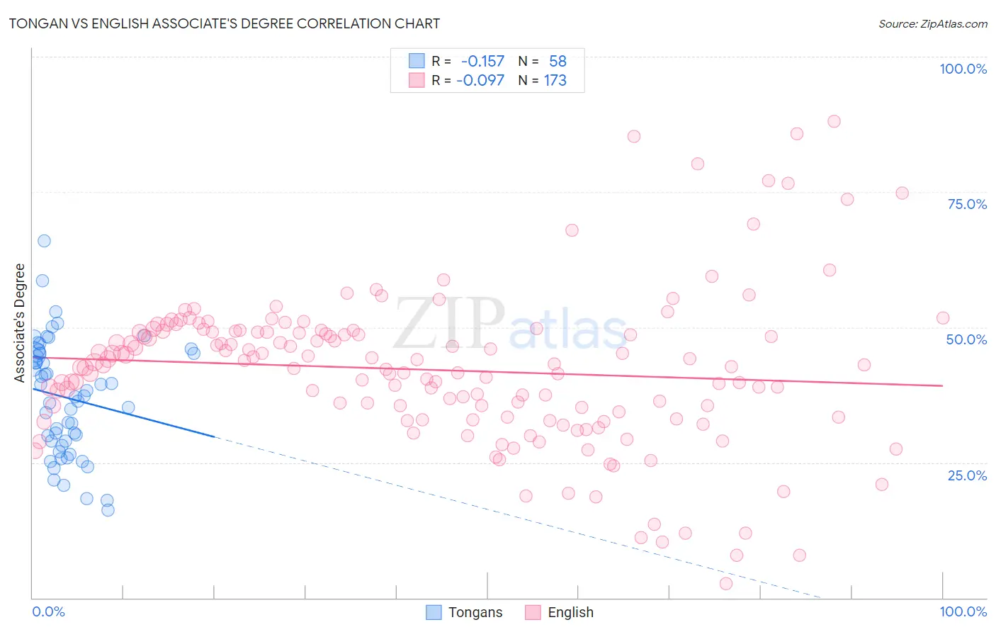 Tongan vs English Associate's Degree