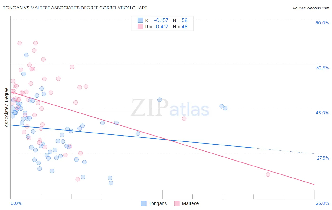 Tongan vs Maltese Associate's Degree
